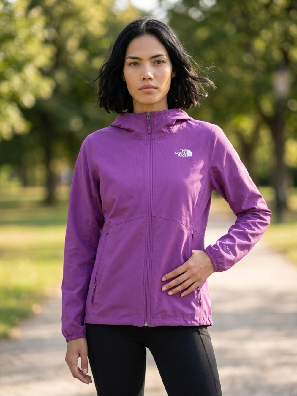 The North Face Windwall Hooded Jacket Women’s XL Purple Full Zip Lightweight